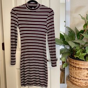 American Apparel Striped Mock-Neck Dress